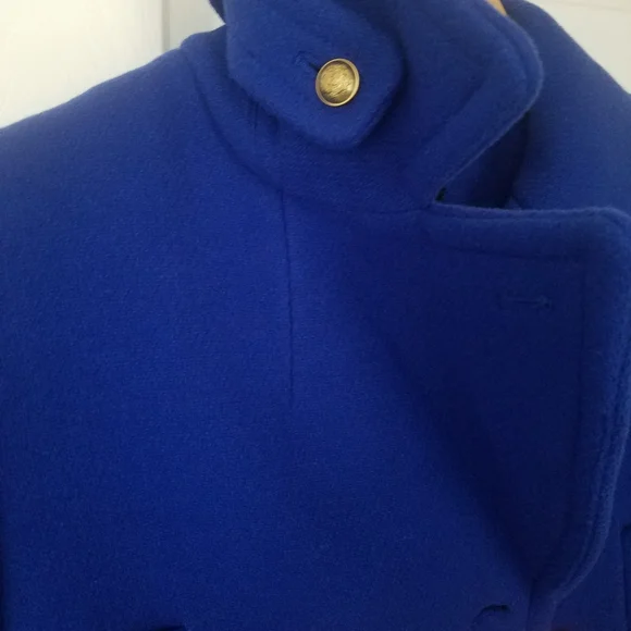 J. Crew Stadium Cloth Brilliant Blue Peacoat Jacket - Picture 8 of 13